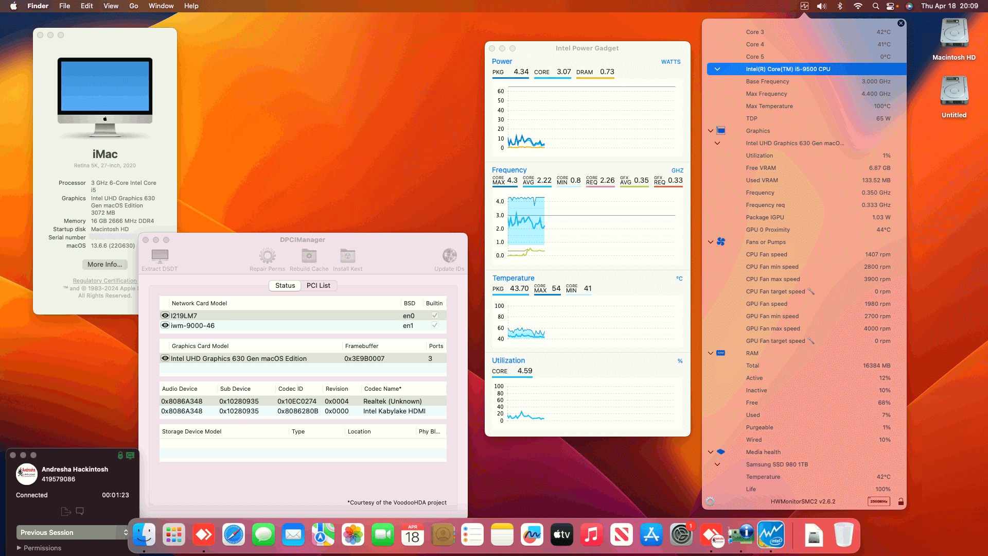Success Hackintosh macOS Ventura 13.6.6 Build 22G630 in Dell OptiPlex 7470 AIO